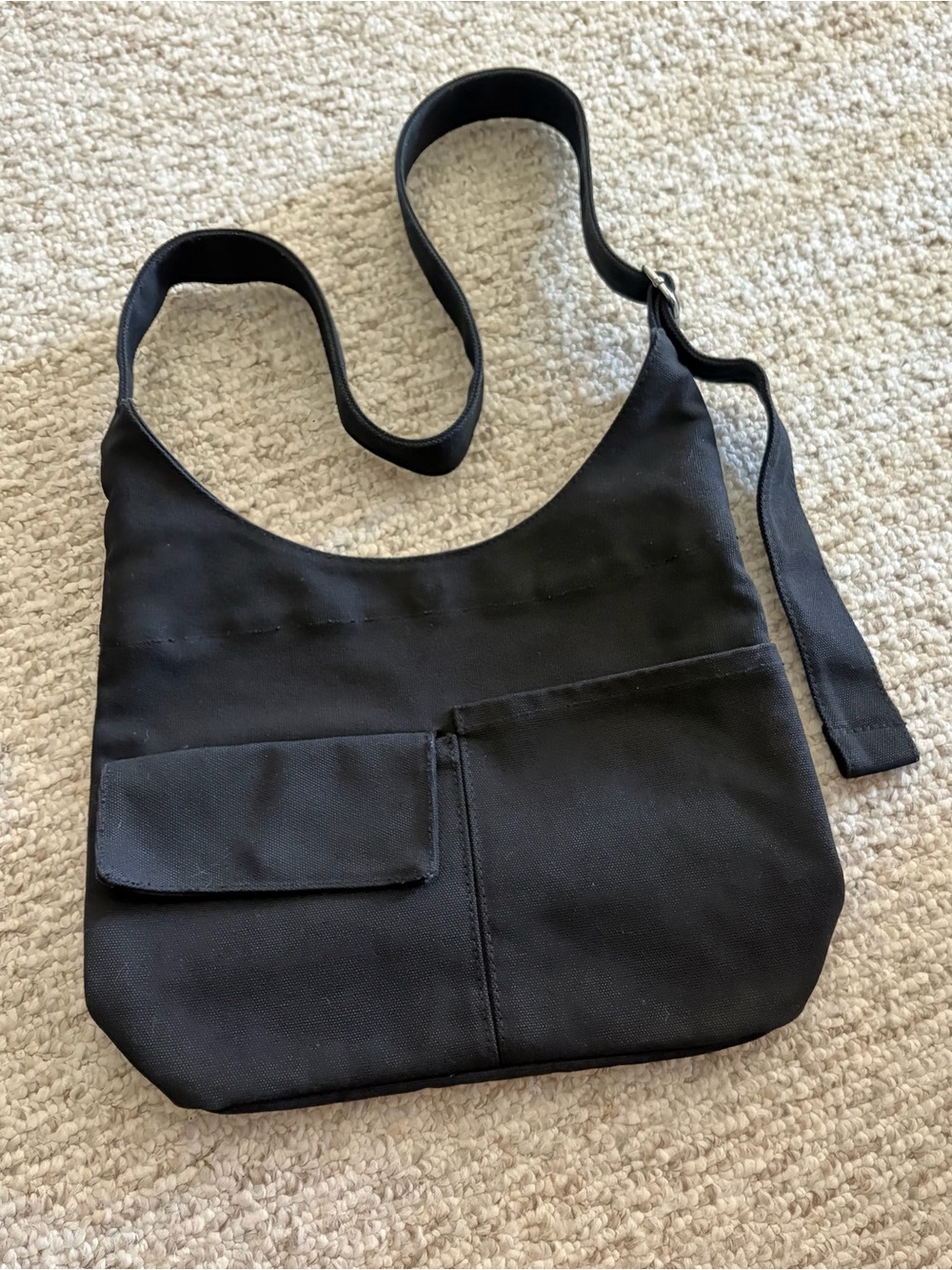 No Brand Minimal Utility Chic Wide Strap Crossbody Shoulder Hobo Pocket Bag